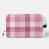 Rosa Gingham-Karo-Karodesign Waschbeutel (Rückseite)