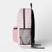 Rosa Gingham-Karo-Monogramm Bedruckter Rucksack (Rechts)