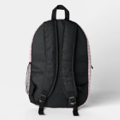 Rosa Gingham-Karo-Monogramm Bedruckter Rucksack (Rückseite)