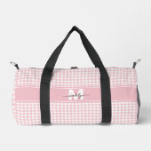 Rosa Gingham Karo Monogramm Duffle Bag (Vorderseite)