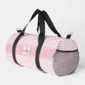 Rosa Gingham Karo Monogramm Duffle Bag (Rechte Ecke)