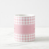 Rosa Gingham-Karo-Monogramm Kaffeetasse (Mittel)