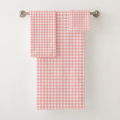 Rosa Gingham Karo Pattern Badhandtuch Set (Insitu)