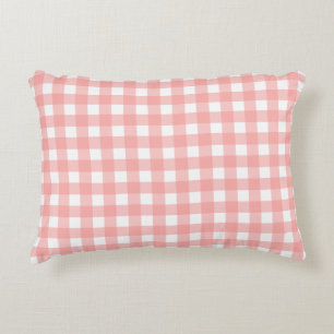 Rosa Gingham Karo Pattern Dekokissen