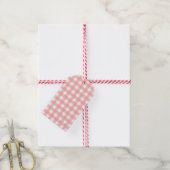Rosa Gingham Karo Pattern Geschenkanhänger (Mit Garn)