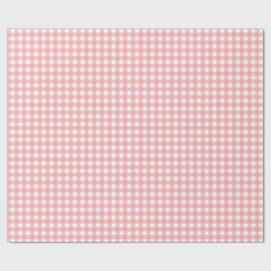Rosa Gingham Karo Pattern Geschenkpapier (Flach)