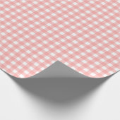 Rosa Gingham Karo Pattern Geschenkpapier (Ecke)