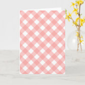 Rosa Gingham Karo Pattern Karte (Gelbe Blume)