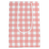 Rosa Gingham Karo Pattern Mittlere Geschenktüte (Rückseite)