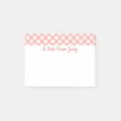 Rosa Gingham Karo Pattern Post-it Klebezettel (Vorderseite)