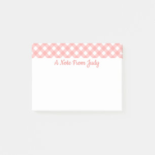 Rosa Gingham Karo Pattern Post-it Klebezettel