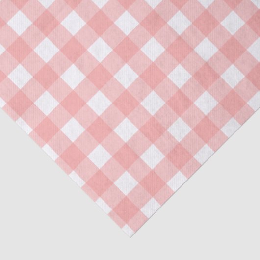 Rosa Gingham Karo Pattern Seidenpapier (Detail)