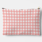 Rosa Gingham Karo Pattern Zubehörtasche (Rückseite)