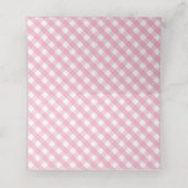 Rosa Gingham-Karomuster Platzkarte (Innenseite Aufgefaltet)