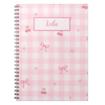 Rosa Gingham-Kirsch-Schleifen-Schriftzug-Design