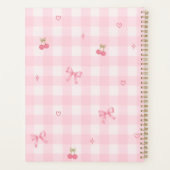Rosa Gingham-Kirsch-Schleifen-Schriftzug-Design Planer (Rückseite)