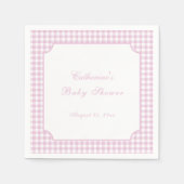 Rosa Gingham-Klassiker-Baby-Shower-Serviette Serviette (Vorderseite)