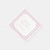 Rosa Gingham-Klassiker-Baby-Shower-Serviette Serviette (Ecke)
