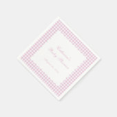 Rosa Gingham-Klassiker-Baby-Shower-Serviette Serviette (Ecke)