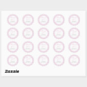 Rosa Gingham Klassischer Baby Shower Aufkleber (Blatt)