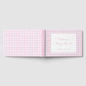 Rosa Gingham Klassisches Babyshower-Gästebuch Gästebuch (Voll)