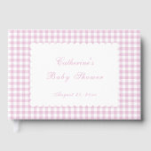 Rosa Gingham Klassisches Babyshower-Gästebuch Gästebuch (Vorderseite)