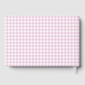 Rosa Gingham Klassisches Babyshower-Gästebuch Gästebuch (Rückseite)