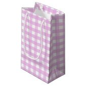 Rosa Gingham Kleine Geschenktüte (Vorderseite Schrägansicht)