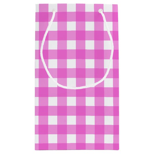 Rosa Gingham Kleine Geschenktüte (Rückseite)