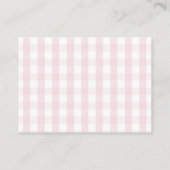 Rosa Gingham Kritzelrahmen-Display-Dusche Begleitkarte (Rückseite)