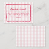 Rosa Gingham Kritzelrahmen-Display-Dusche Begleitkarte (Vorne/Hinten)