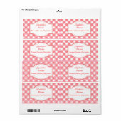 Rosa Gingham Küchenetiketten (Vorne)