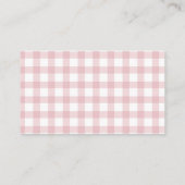 Rosa Gingham-Kürbis-Windel-Raffle-Ticketkarten Begleitkarte (Rückseite)