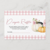 Rosa Gingham-Kürbis-Windel-Raffle-Ticketkarten Begleitkarte (Vorderseite)