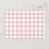 Rosa Gingham-Kürbis-Windel-Raffle-Ticketkarten Begleitkarte (Rückseite)
