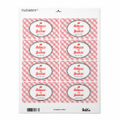 Rosa Gingham-Land-Hochzeitsgunst-Tag (Vorne)