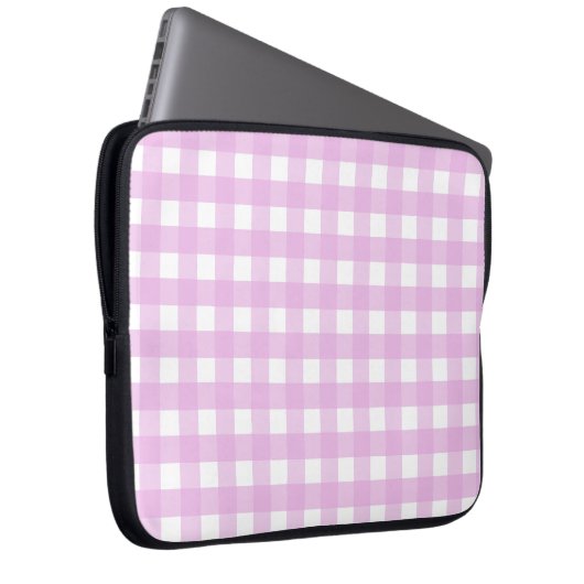 Rosa Gingham Laptopschutzhülle (Vorne Rechts)