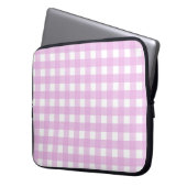 Rosa Gingham Laptopschutzhülle (Vorderseite Links)