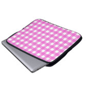 Rosa Gingham Laptopschutzhülle (Vorne Knopf)