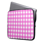 Rosa Gingham Laptopschutzhülle (Vorderseite Links)