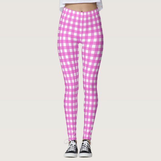 Rosa Gingham Leggings (Vorderseite)