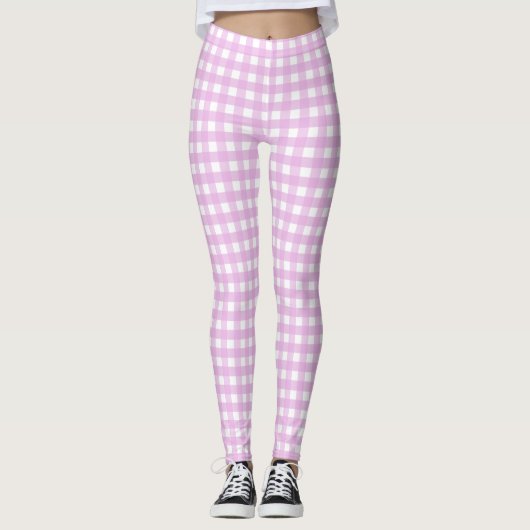 Rosa Gingham Leggings (Vorderseite)