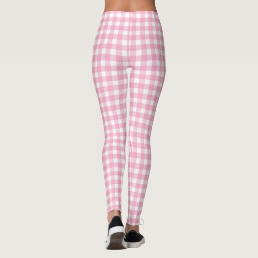 Rosa Gingham - Leggings (Rückseite)