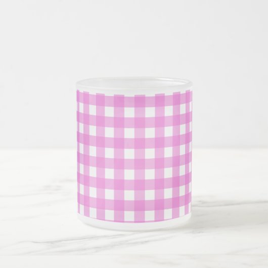 Rosa Gingham Mattglastasse (Mittel)