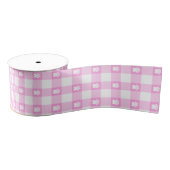 Rosa Gingham mit Paw Prints Ripsband (Spule)