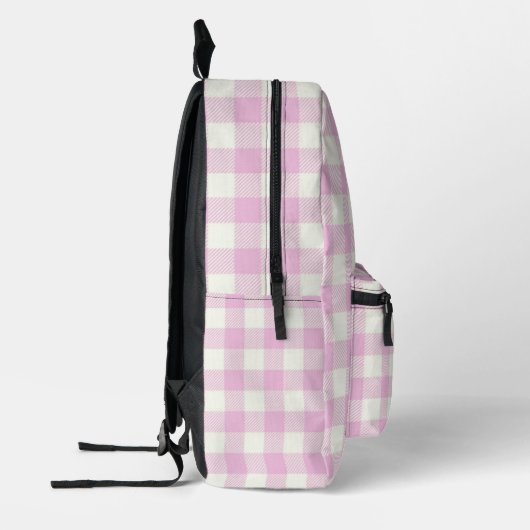 Rosa Gingham-Monogramm-Brief I Bedruckter Rucksack (Links)