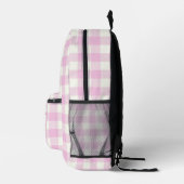 Rosa Gingham Monogramm Buchstaben U Bedruckter Rucksack (Rechts)