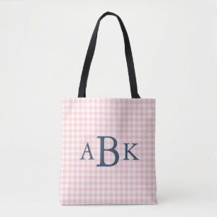 Rosa Gingham-Monogramm Tasche