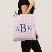 Rosa Gingham-Monogramm Tasche (Von Nahem)