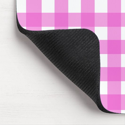 Rosa Gingham Mousepad (Ecke)